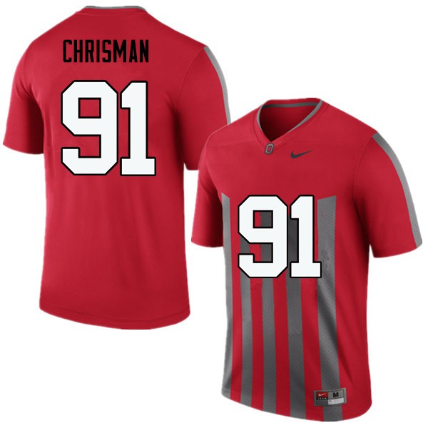 Ohio State Buckeyes #91 Drue Chrisman Men Official Jersey Throwback